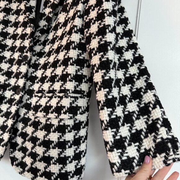NWT Anine Bing Quinn Blazer Jacket Houndstooth Tweed Padded Shoulders Sz Small - Picture 6 of 9